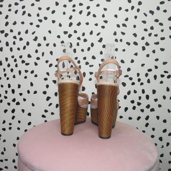 Free People Natural Rendezvous Wooden Platform Wedge Sandals - Picture 6 of 9